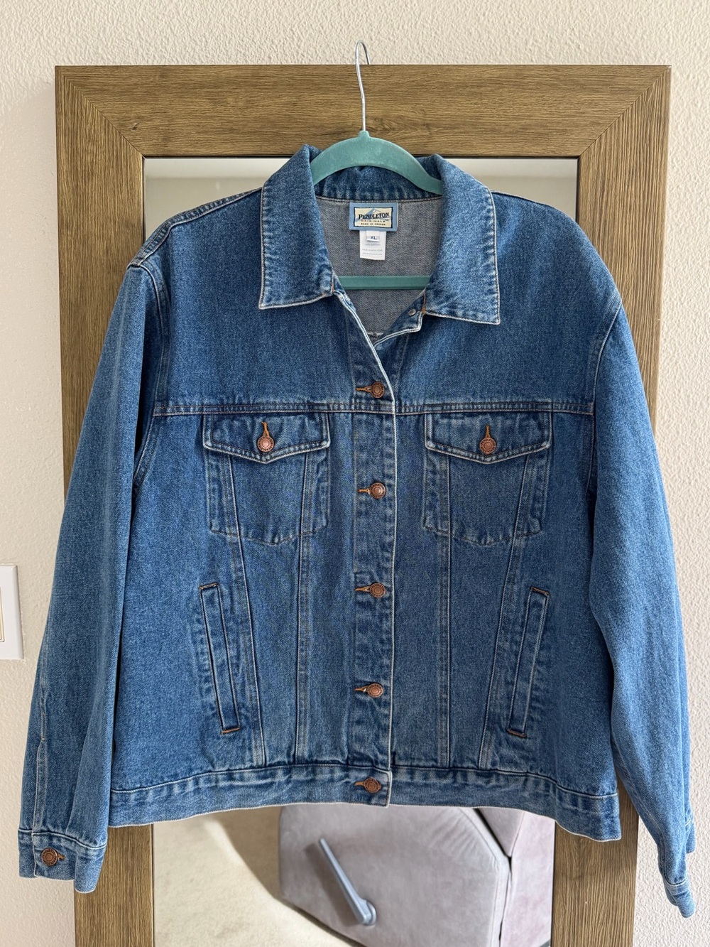 Pendleton Vintage Denim Jean Jacket Y2K Born in Oregon Cotton Classic Streetwear